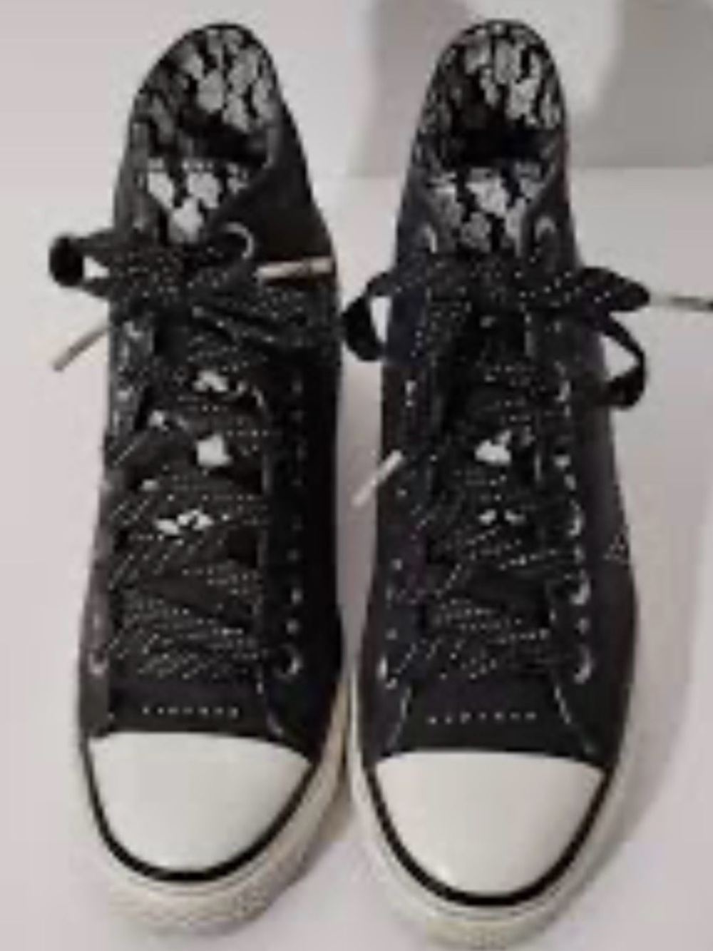 Sketchers Daddy’s Black High-Top Canvas Sneakers Rhinestones SZ 8.5